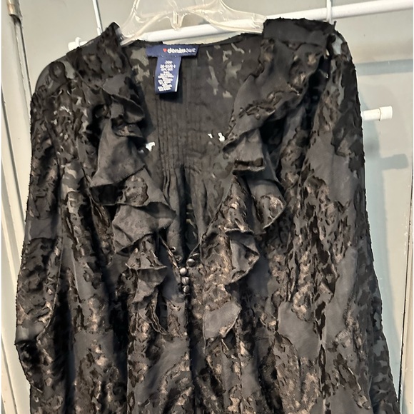 Plus sz 28 Denim 24/7 dressy blouse 🖤 - Picture 1 of 5